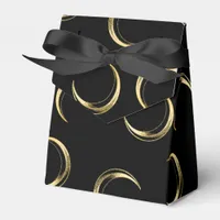 Gold and Black Halloween Moons Favor Boxes