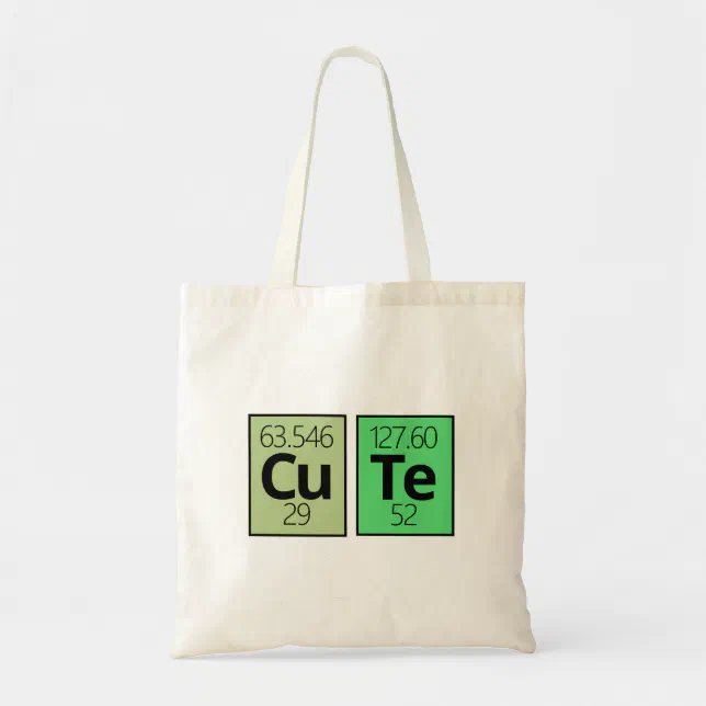 Cute Periodic Table Element Symbols Tote Bag