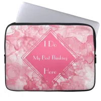 Pink Alcohol Ink   Laptop Sleeve