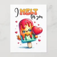 Punny I Melt For You Valentine Postcard