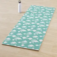 Aqua Blue Stingray Manta Rays Ocean Themed Yoga Mat