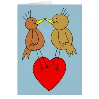 Valentine Birds on a Heart Card