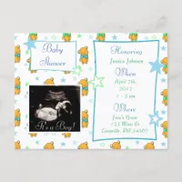 It's a Boy,  Ultrasound Pic Baby Shower Invitation