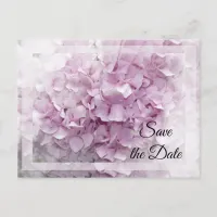 Soft Pink Hydrangea Wedding Save the Date Announcement Postcard