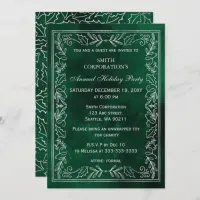 Green Silver Elegant Corporate Holiday Party Invitation
