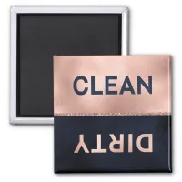 Glam Rose Gold Navy Clean Dirty Dishwasher Magnet