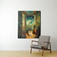 Out of this World - Room with a planetary View Tapestry