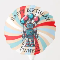Robot Themed Boy's Happy Birthday Balloon