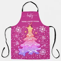 Violet Christmas Tree Cookie Baking Crew Snowflake Apron