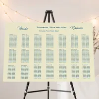 Modern Beach Wedding Seating Chart Foam Board