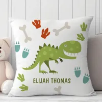 Cute Tyrannosaurus Dinosaur Custom Personalized Throw Pillow