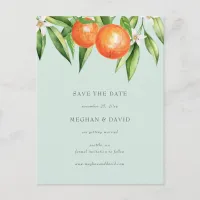 Orange Blossoms Citrus Botanical Save the Date Announcement Postcard