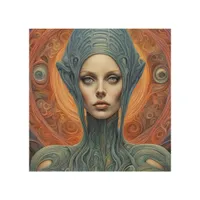 An Alien Woman Wood Wall Art