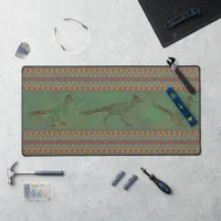 Southwest Roadrunners Geometric Sagebrush Green Desk Mat