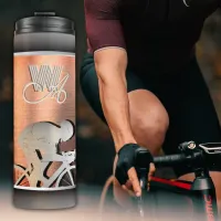 Cyclist - Brushed steel imitation - Silver&Pink Thermal Tumbler