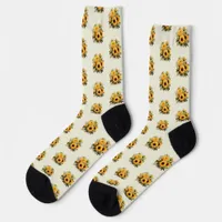 Cute Sunflower Autumn Flowers  Socks