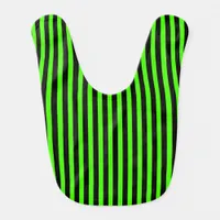 Halloween Slime Green and Black Striped Baby Bib