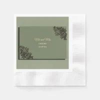 Luxury Modern Sage green & gold classic metallic Napkins