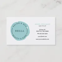 Minimal Logo Aqua Salon and Spa appointment card