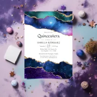 Galaxy Agate Quincea&#241;era Invitation