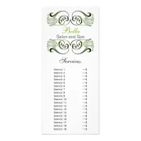 chic green , black and white Services rack card