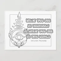 Afghan Proverb Coloring Card