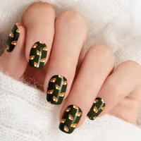 Pumpkin Pie on Green Thanksgiving Nail Wraps