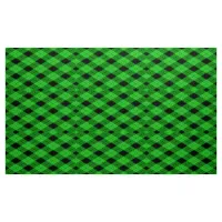 Gingham Check Green and Black Pattern Fabric