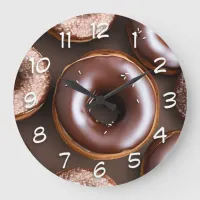 Chocolate Donuts with Sprinkles  Large Clock