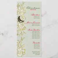 Crescent Moon Mistletoe Festive Christmas Dinner Menu