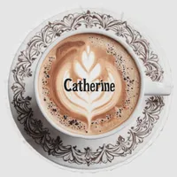 Hot Drink Coffee Cup Saucer Personalized Round Beach Towel