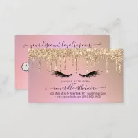 Glitter Gold  Eyelash Extension Loyalty   Business Card