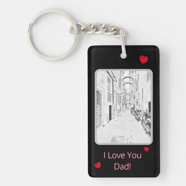 narrow Italian street - father’s day Keychain