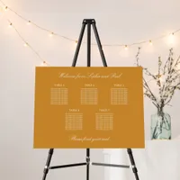 Golden Orange 5 Table Seating Chart Foam Board