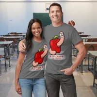 Teacher Appreciation Worm in Apple Add Name Unisex T-Shirt
