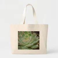 Succulent, Hen and Chicks Large Tote Bag