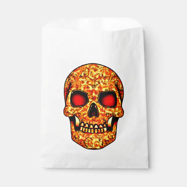 Frightening Halloween skull with red eyes  Favor Bag