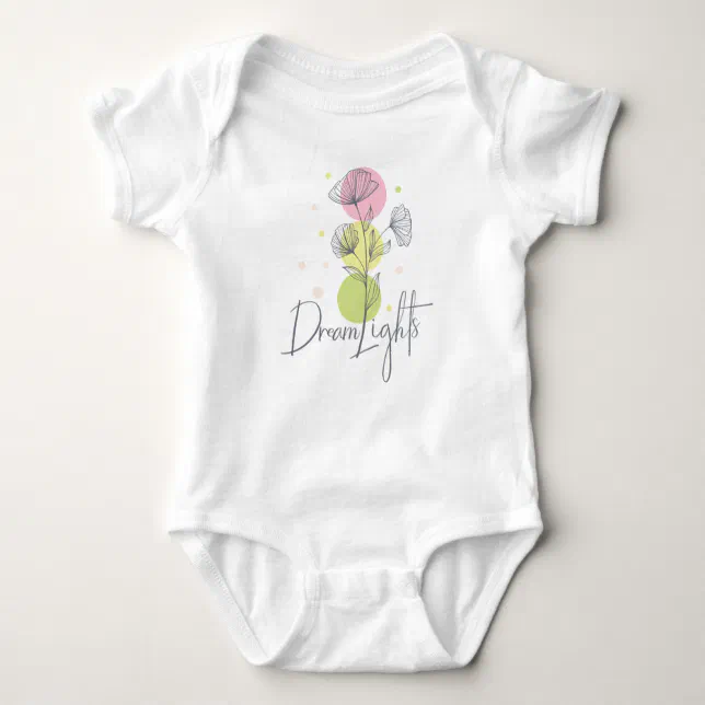 Dream Lights Floral Pastel Colors Baby Bodysuit