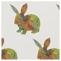 Pretty Watercolor Rabbit Fabric