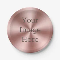 Create Your Own Brushed Radial Rose Gold Metallic Paper Plates