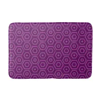 Modern Geometric Purple Nested Hexagons Bath Mat