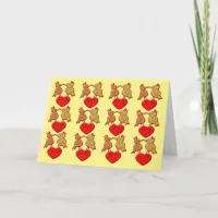 Valentine Birds on a Heart Pattern Card
