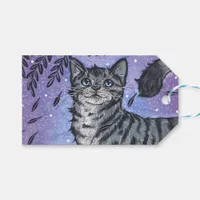 Cat Artwork in Garden Bliss Watercolour Art Gift Tags