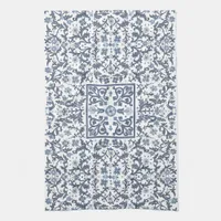 Denim Blue Floral Kitchen Towel