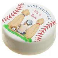 Boy's Baseball Themed Baby Shower 2 Labs and Baby Chocolate Covered Oreo
