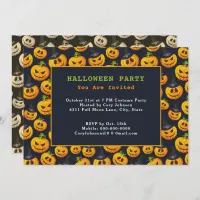 Jack o' Lanterns & Ghost Pumpkins Halloween Party Invitation