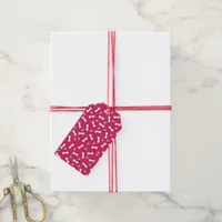 Dog Bone Red and White Gift Tags