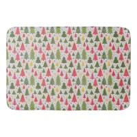 Multicolor Christmas Tree Bath Mat