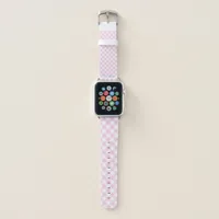 Trendy Retro Plaid Gingham Checkerboard Girly Pink Apple Watch Band