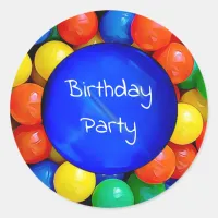 Bouncy Balls Birthday or Invitation sealers Classic Round Sticker